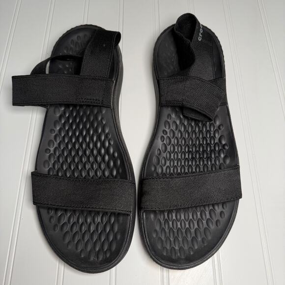 Crocs LiteRide Women’s Sandals Black Size 10 Comfort Slip-On - Picture 3 of 5